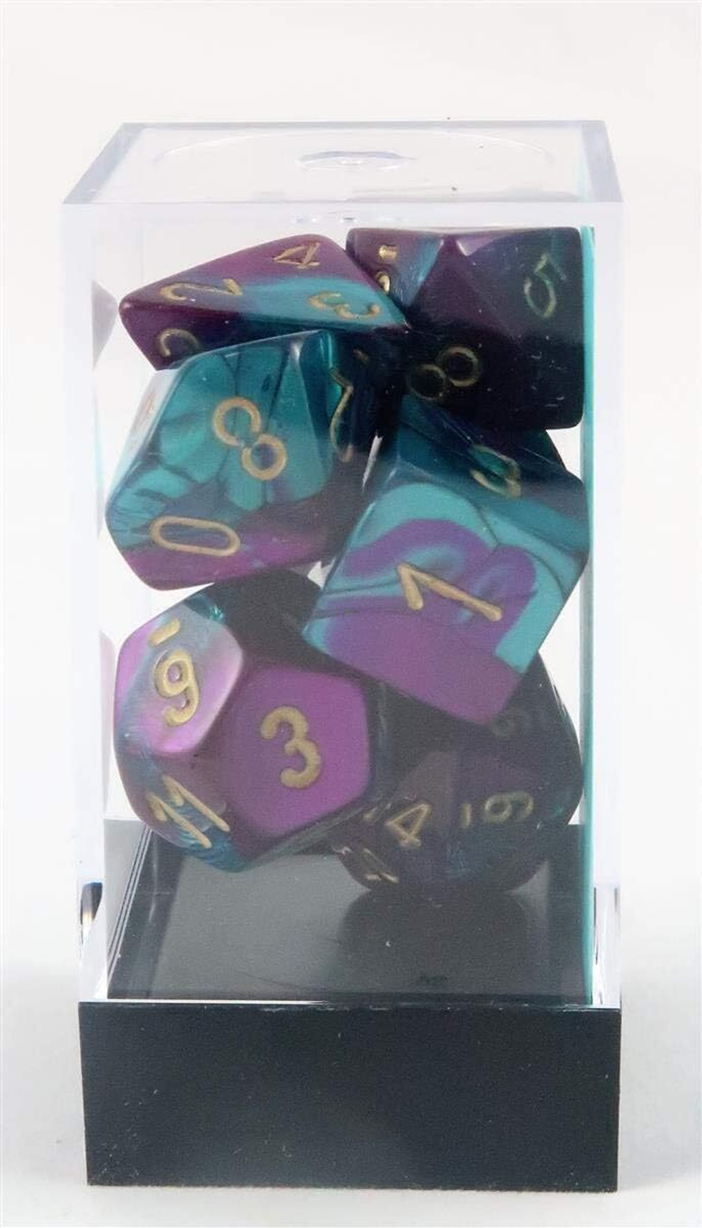 Chessex 7-dice set Gemini Purple-Teal/Gold Polyhedral