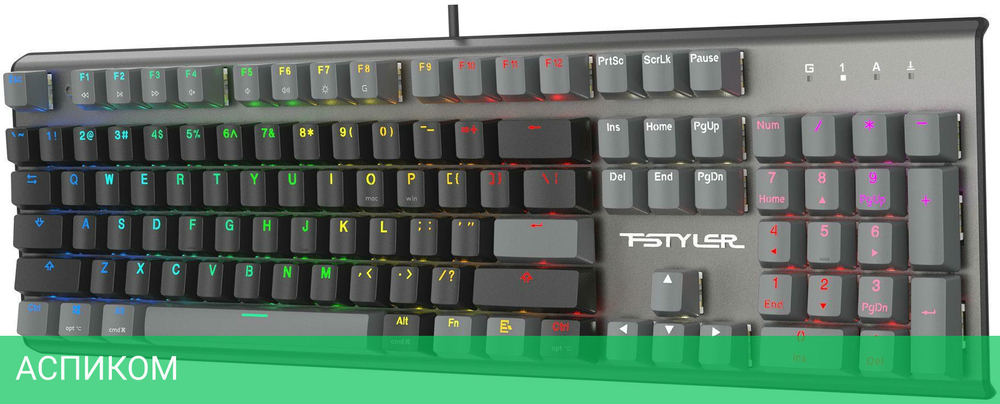 Клавиатура A4Tech Fstyler Neon черный (FS100)