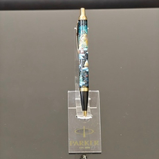 Ручка "Деревенский пейзаж" с ручной росписью Палех в футляре