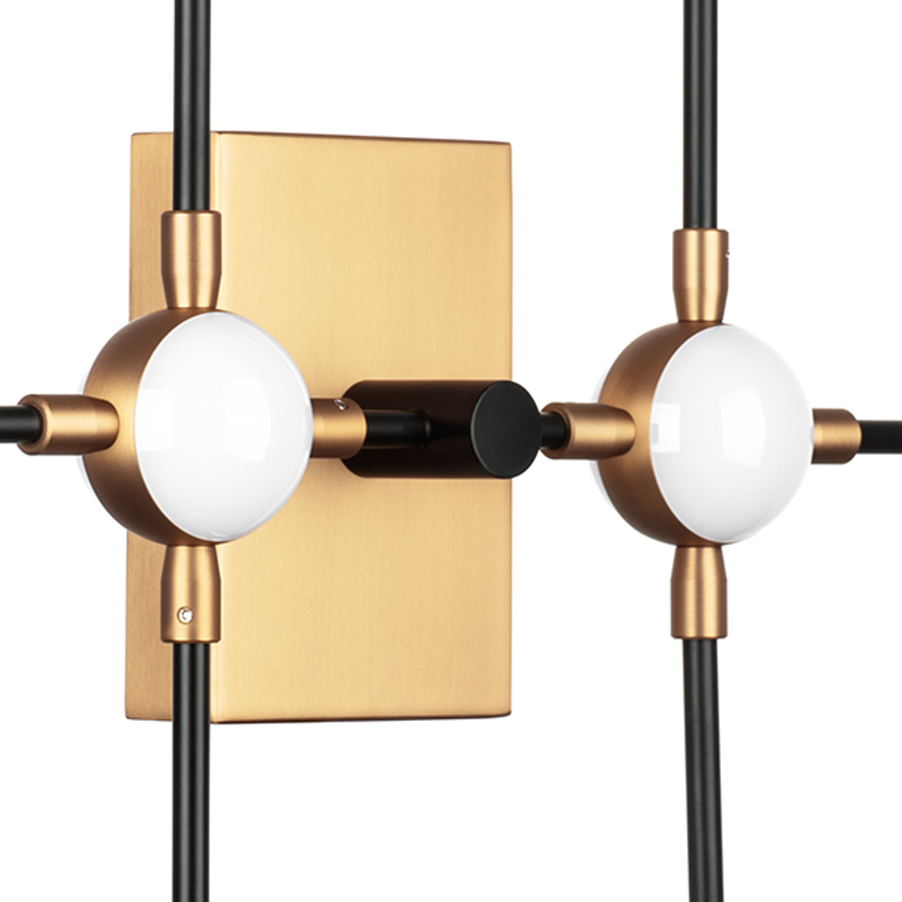 745647 Бра BERGAMO LED 5Wх4 1600LM ЧЕРНЫЙ МАТОВЫЙ/ЗОЛОТО 4000K