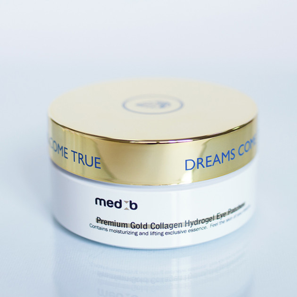 Med B. Гидрогелевые патчи для глаз с золотом и коллагеном Premium Gold Collagen Hydrogel Eye Patches