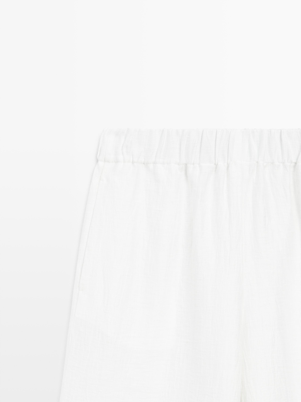 Massimo Dutti Свободные брюки с декоративной отделкой кантом, белый