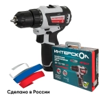 Бесщеточная профессиональная аккумуляторная дрель-шуруповерт ИНТЕРСКОЛ ДА-10/12В 38 МиниМАКС