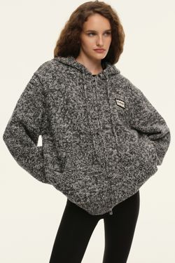 Худи на молнии ((Just comfy)), черно-белый