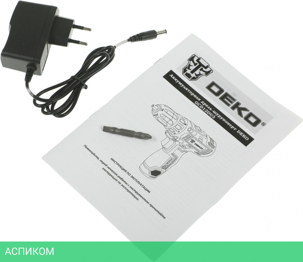 Дрель-шуруповерт Deko GCD12DU3 Snow White Set1 (063-4170)