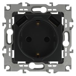 14-4109-05 ЭРА Розетка 2P+E 16A-250В, штор. с 2xUSB 5В-3А, Эра Elegance, антрацит