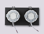 Светильник встраиваемый TN52344/2 SBK/GBK черный песок/черный глянец GX53 max 12W 220*115*25