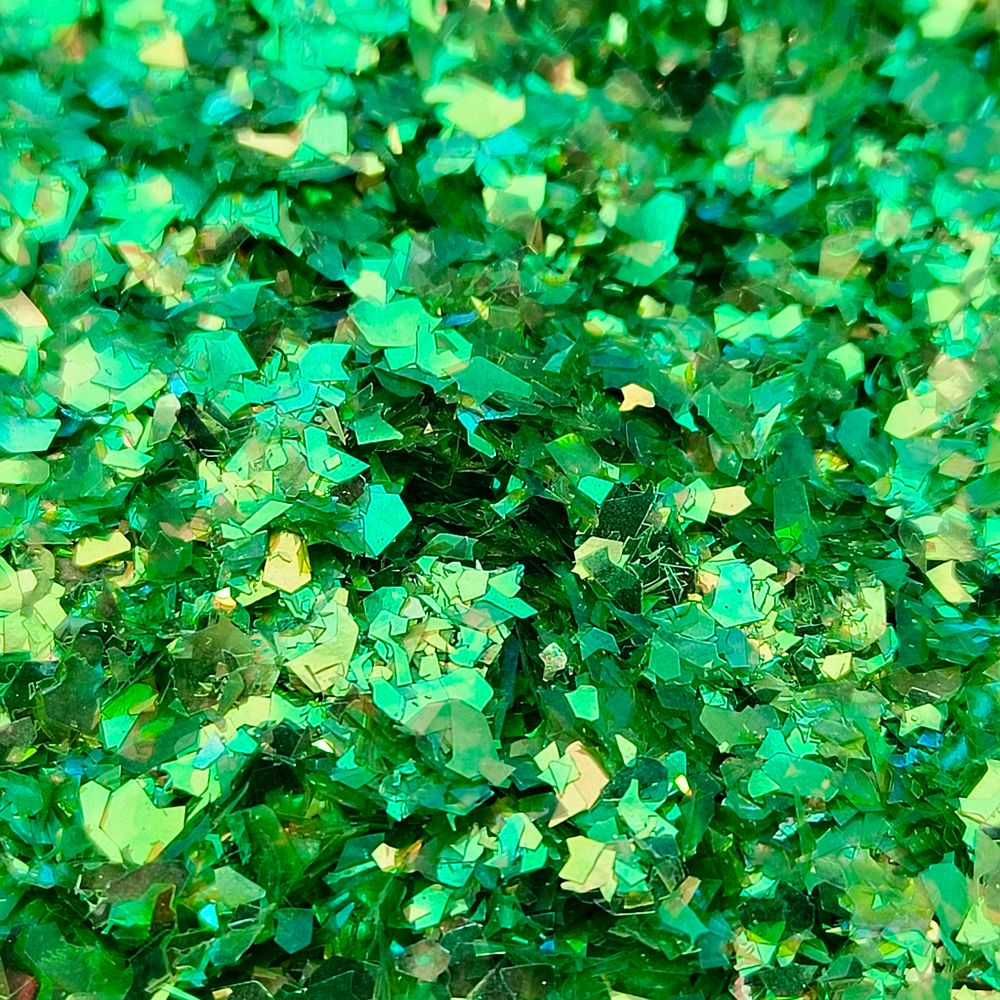Хлопья Зелёный перламутр для дизайна ногтей, маникюра, бодиарта, макияжа...