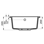Мойка для кухни MILACIO Navarra 78 Cuarzo MC.77053, серый металлик