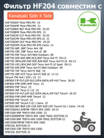 Фильтр масляный HF204 для Arctic Cat, Honda, Kawasaki, Stels Dinli, Yamaha, Mercury, лодочного мотора, квадроцикла, мотоцикла