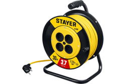Силовой удлинитель на катушке STAYER S 225 ПВС 2x2.5 30м 3750Вт 55070-30