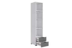 Шкаф однодверный "Зефир" 107.01, (Белое дерево/Серый (эмаль))