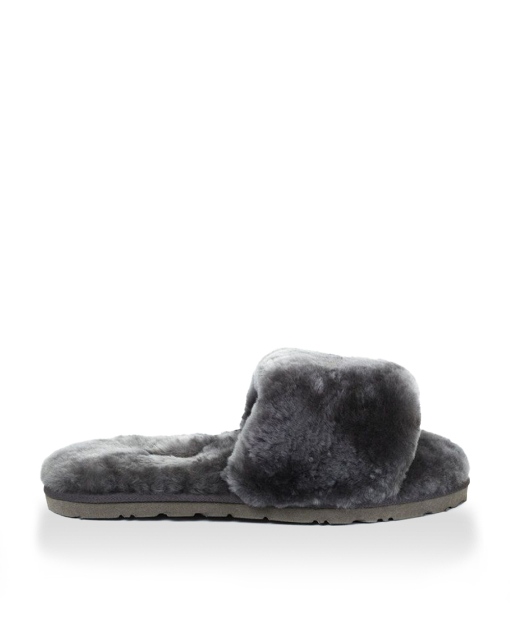 FLUFF SLIDE SLIPPER-grey