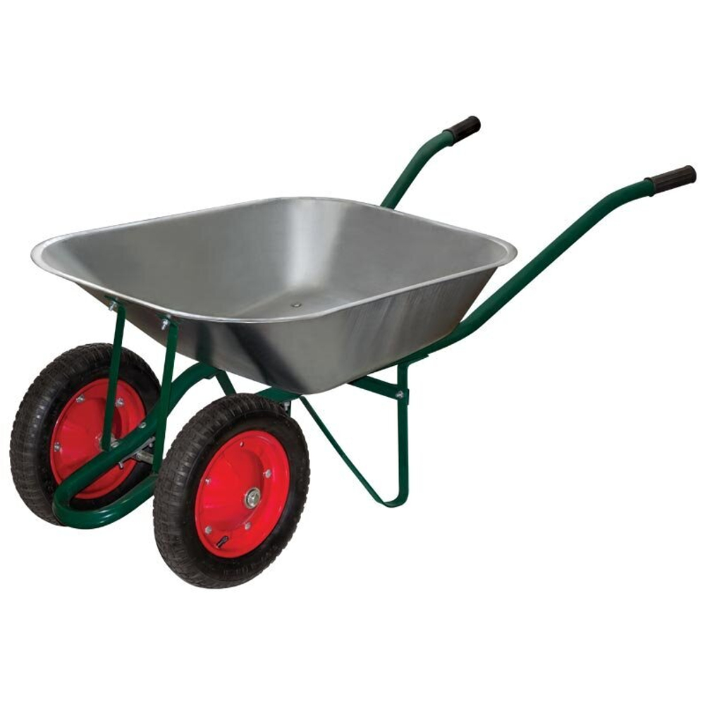 Тачка садовая WB 4107-2 в т/у (оцинк., 150кг, 65л., пневмат.2-уxколес., тип2 330мм). 092678-SK