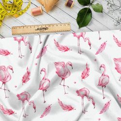 Ткань саржа нежный розовый фламинго