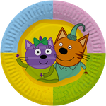 Тарелки (7''/18 см) Три Кота, Играем вместе, 6 шт.