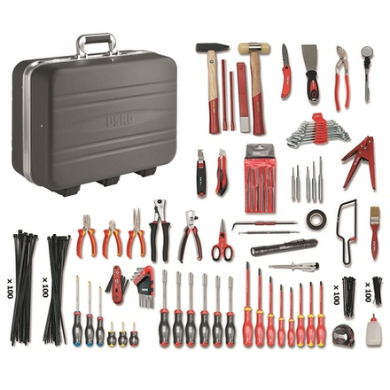 001 PH Чемодан c набором инструмента 496 H2 (85 пр.) для обслуживания электротехники, USAG (Италия)