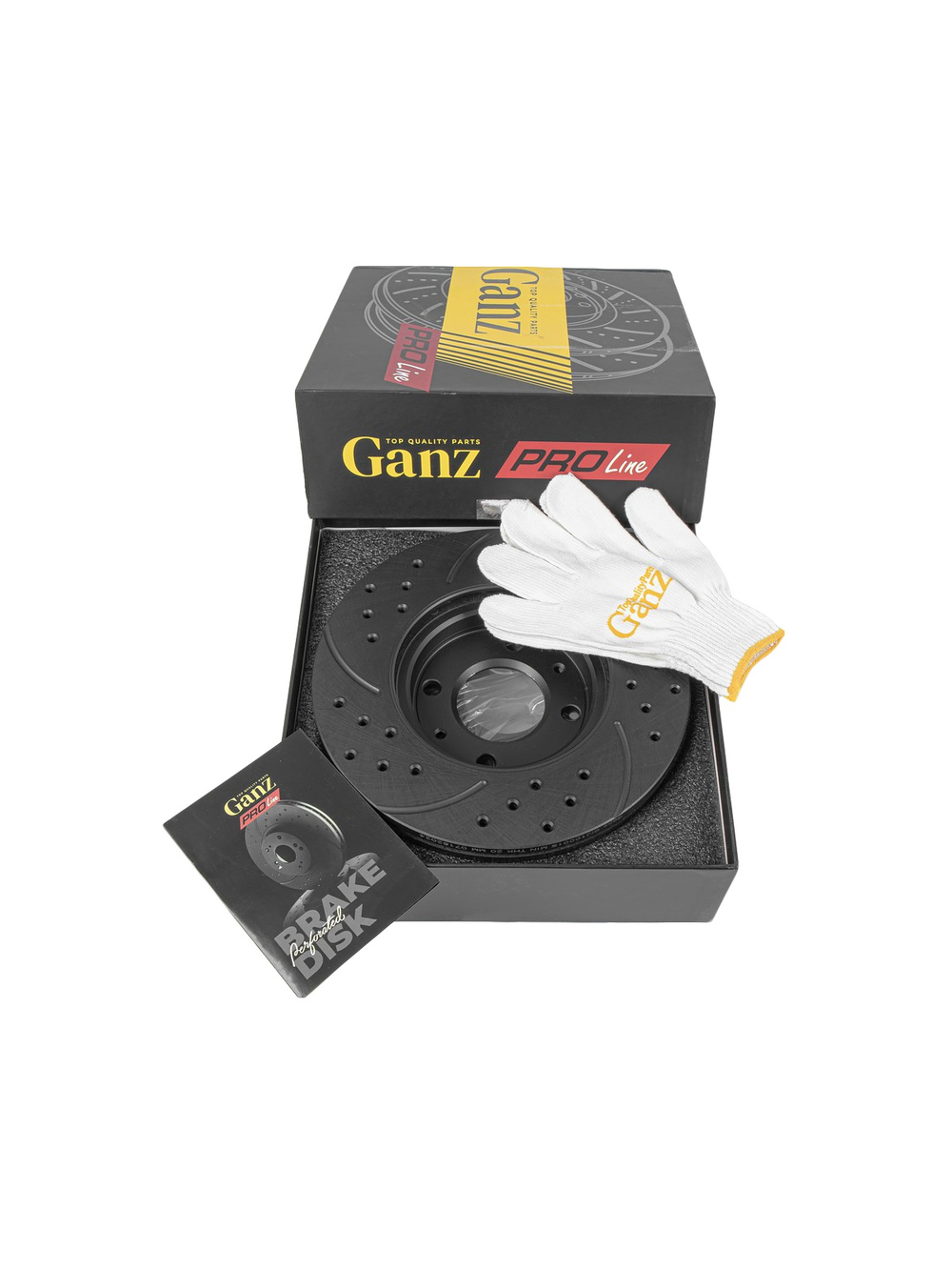 Диск тормозной передний перфорированный PRO-LINE с покрытием (комплект 2 шт) HYUNDAI SOLARIS / KIA RIO III GANZ GIJ10001S