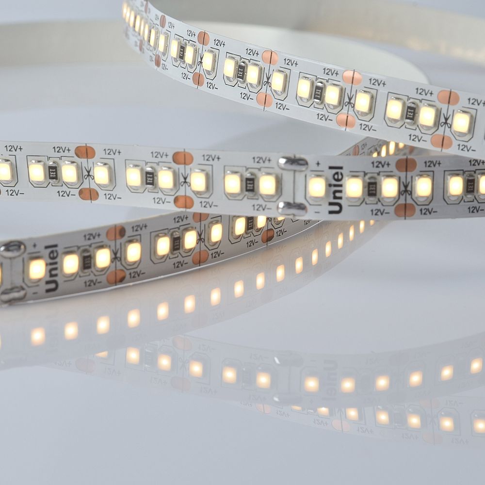 ULS-M16-2835-180LED-m-10mm-IP20-DC12V-17W-m-5M-3000K PROFI Гибкая светодиодная лента на самоклеящейся основе. Катушка 5м. в герметичной упаковке. Теплый белый свет3000К. ТМ Uniel