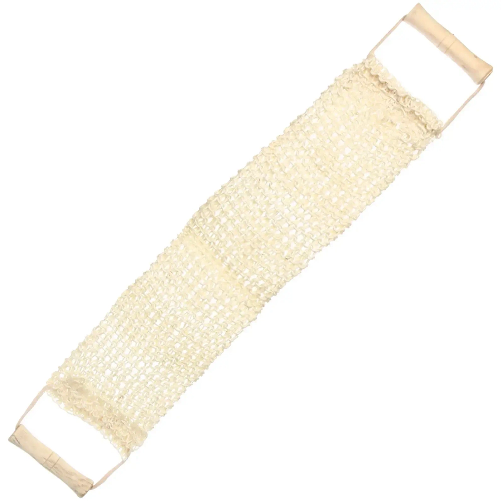 Мочалка для тела скрабирующая «Ultramarine - Удовольствие» с деревянными ручками, средняя вязка, сизаль, 50*10см