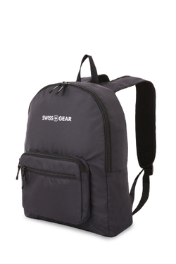 Удобный качественный с гарантией прочный швейцарский складной чёрный рюкзак из полиэстера 33,5х15,5x40 см (21 л) со встроенным чехлом SWISSGEAR 5675202422