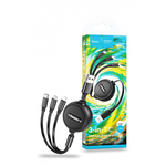 USB кабель Hoco X75 3 в 1 для iPhone/Type-C/Micro, 013261 Черный