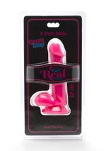 Розовый фаллоимитатор Happy Dicks Dildo 6 inch Balls - 15,2 см.