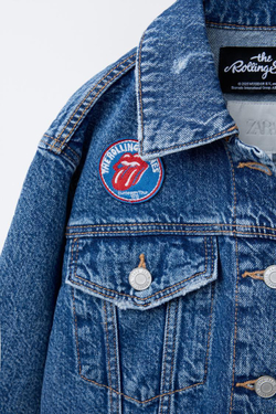 ZARA ДЖИНСОВАЯ КУРТКА С ВОРОТНИКОМ-СТОЙКОЙ, СИНИЙ