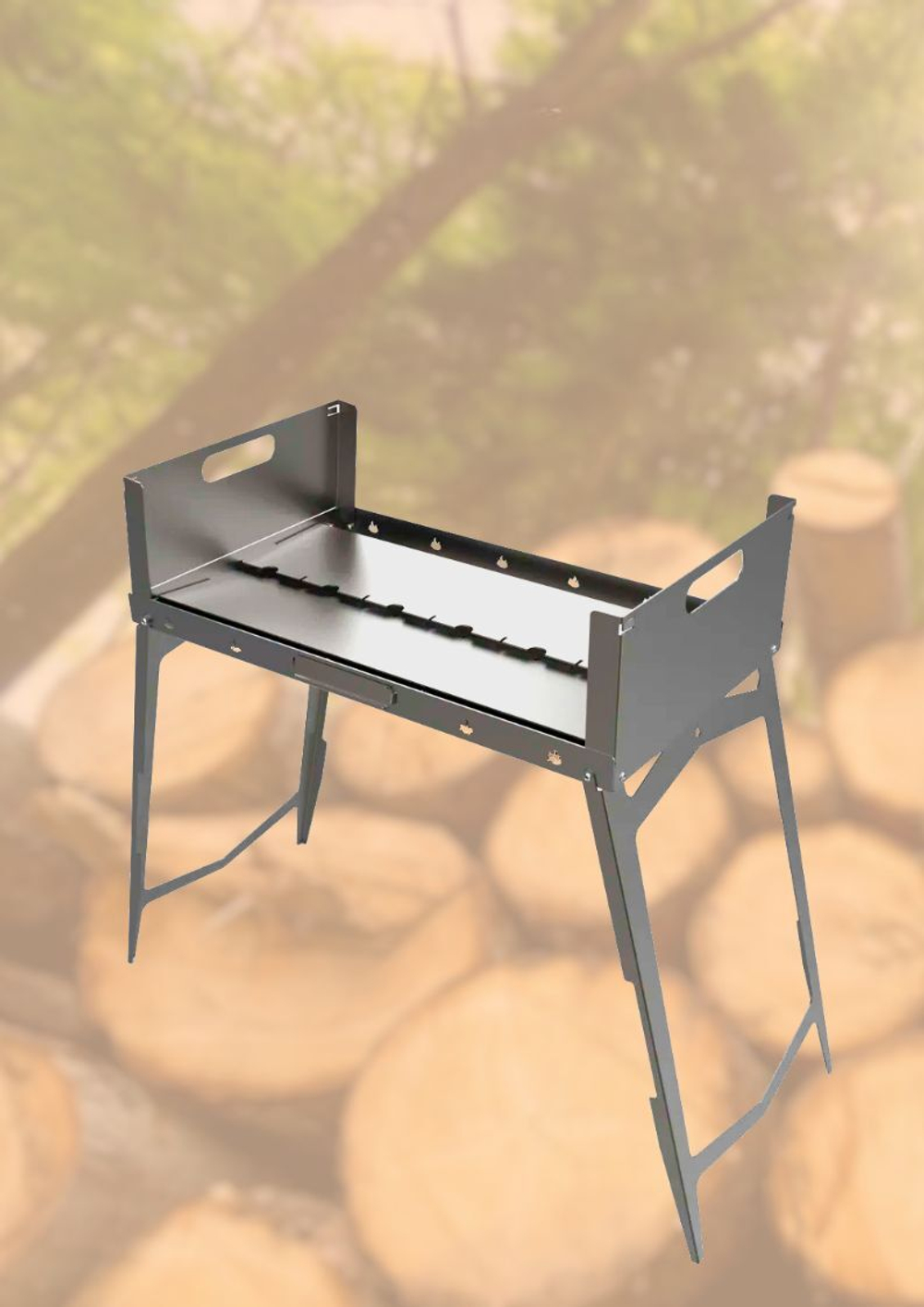 Мангал складной 2 мм, с ручкой