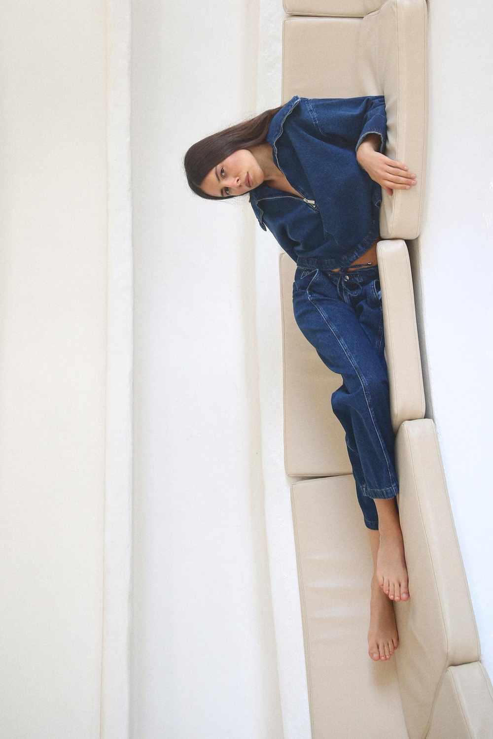 ZARA ДЖИНСОВАЯ КУРТКА Z1975 С ЗАСТЕЖКОЙ-МОЛНИЕЙ, ВЫЦВЕТШИЙ СИНИЙ