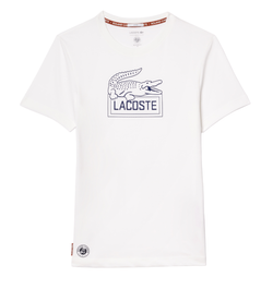 Мужская теннисная футболка Lacoste Ultra-Dry Sport Roland Garros Edition Tennis T-Shirt - white