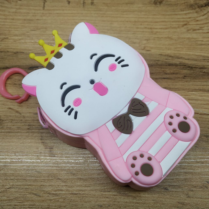 Кошелек-брелок Кошечка с короной силикон цвет светло-розовый