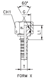 Фитинг DN 10 BSP (Г) 1/2  (штифтованная гайка) (o-ring)