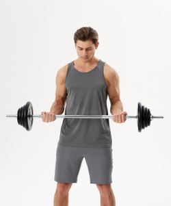 Гриф для штанги BB-103 прямой, d=25 мм, металл, с металлическими замками, хром, 120 см