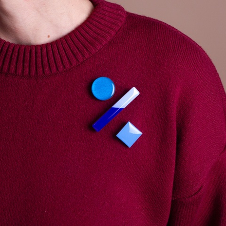 Набор Брошей - Трио - Ультрамарин