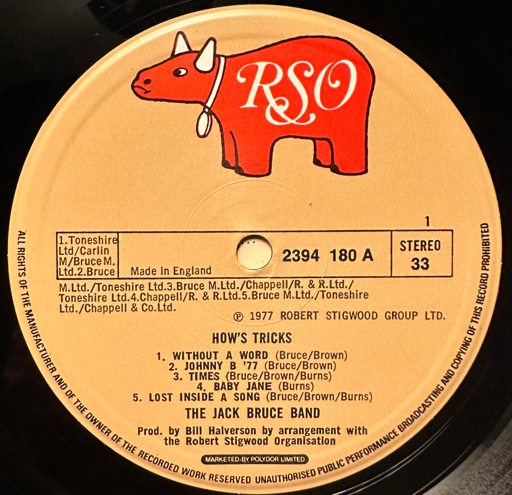 The Jack Bruce Band - How's Tricks (Англия 1977г.)