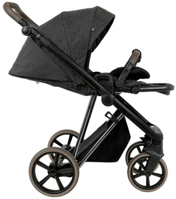 Детская коляска Roan Sol Vintage Luxury 2.0 2 в 1 PIX/55/D Pixel/Dark/Nickel/руч.Cappuccino