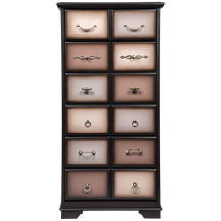 Комод "Пандора"- 5 с 4 ящиками Орех Оберджин, цвет фасада Шоколад