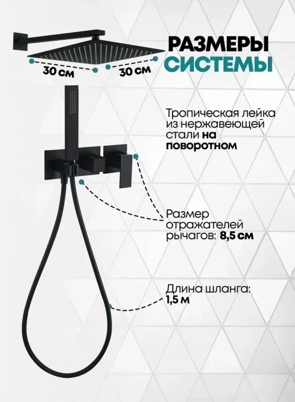 Душевая система скрытого монтажа Grocenberg GB5080BL с Картриджем Kerox (Венгрия)