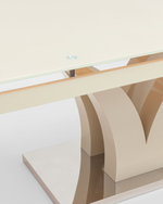 Стол обеденный Верона раскладной 160-220*90 глянцевый бежевый