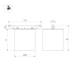 Светильник MAG-MICROCOSM-POINT-R68-7W Warm3000 (GD, 36 deg, 24V) (Arlight, IP20 Металл, 5 лет) 051828