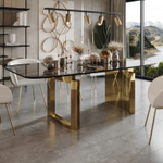 Стол обеденный Liam 200, керамика глянцевая черная