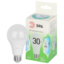 Лампа светодиодная ЭРА GREEN LINE LED A65-30W-840-E27 GL 30Вт груша яркий белый свет E27 | Лампы cветодиодные Груша (A)