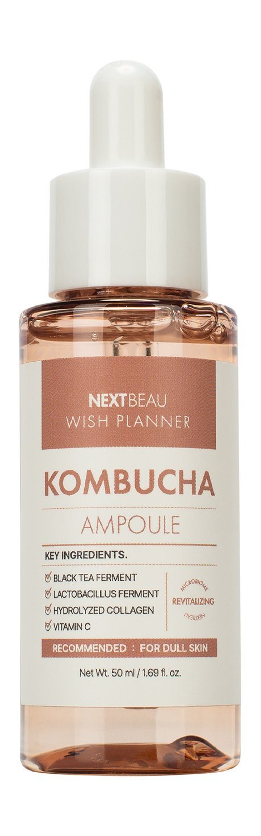 NextBeau Wish Planner Kombucha Biome Ampoule Восстанавливающая сыворотка для кожи лица с комбучей и пробиотиками