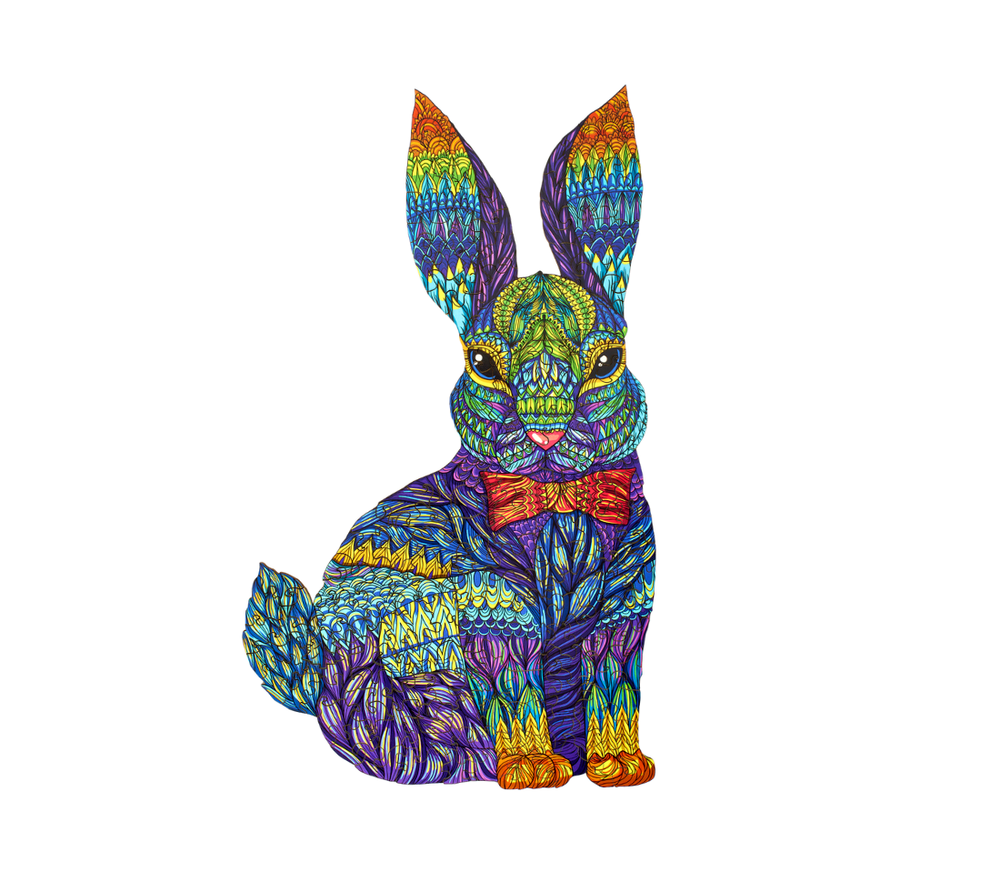 Пазл деревянный "Мистер кролик многоцветный"