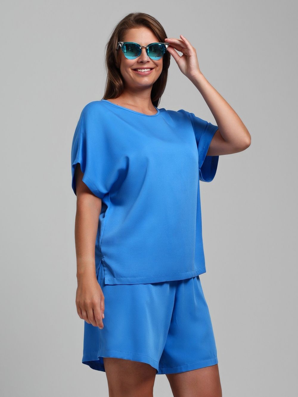 Блузка Летний драйв-4 Виотекс ГОЛУБОЙ