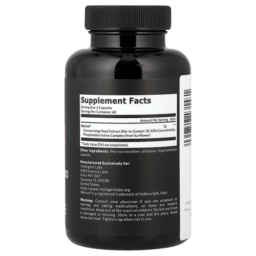 Intelligent Labs, Curcumin 500, 120 вегетарианских капсул