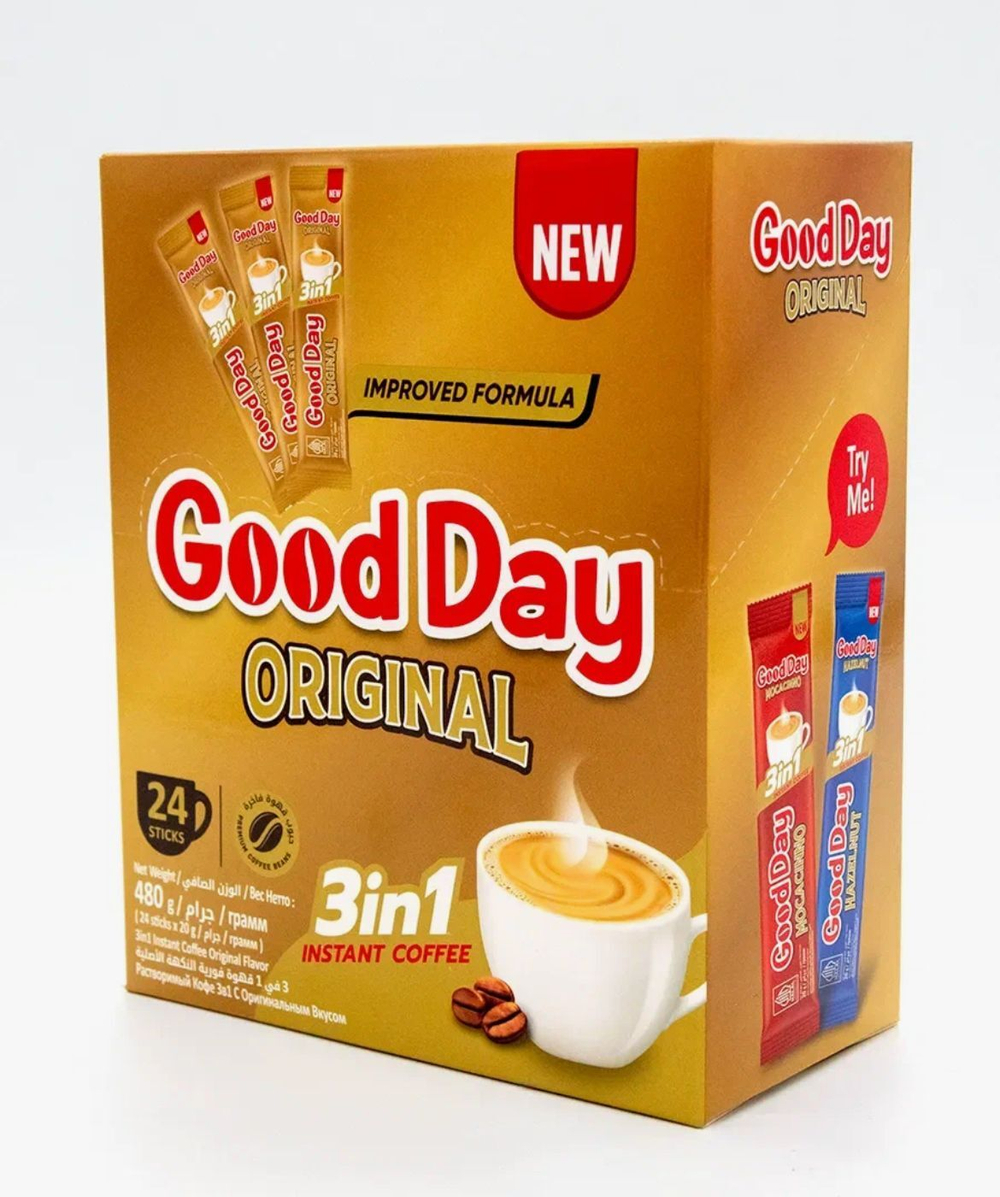 Кофе растворимый Good Day Оригинал 3в1 с карамелью 24 шт по 20 г