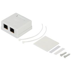 Компьютерная розетка ЭРА RJ-45 категория 5е неэкранированная 2-порта упаковка 30 шт | Разъёмы, переходники, ТВ делители