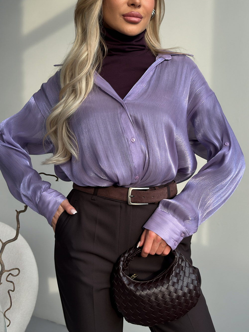 Блуза из полупрозрачного шифона